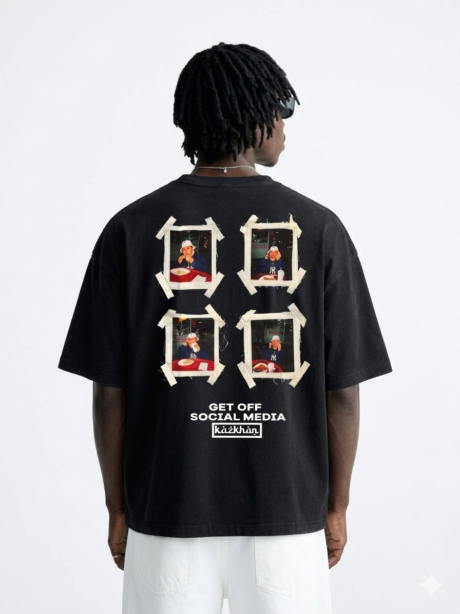 GET OFF SOCIAL MEDIA TSHIRT BLACK